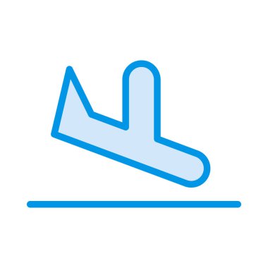 iniş uçak düz simgesi, vektör, illüstrasyon