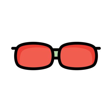 moda gözlük düz simgesi, vektör, illüstrasyon