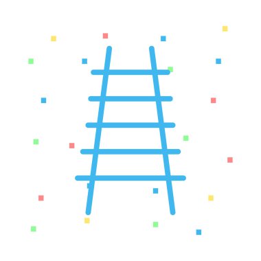 demiryolu parça düz simgesi, vektör, illüstrasyon