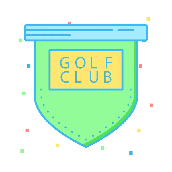 Golf Club Board Tag Flat Icon Isolated White Background Vector — Stock Vector