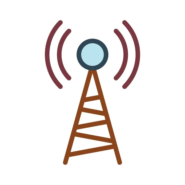 Antennenmast Signalisiert Flaches Symbol Vektor Illustration — Stockvektor