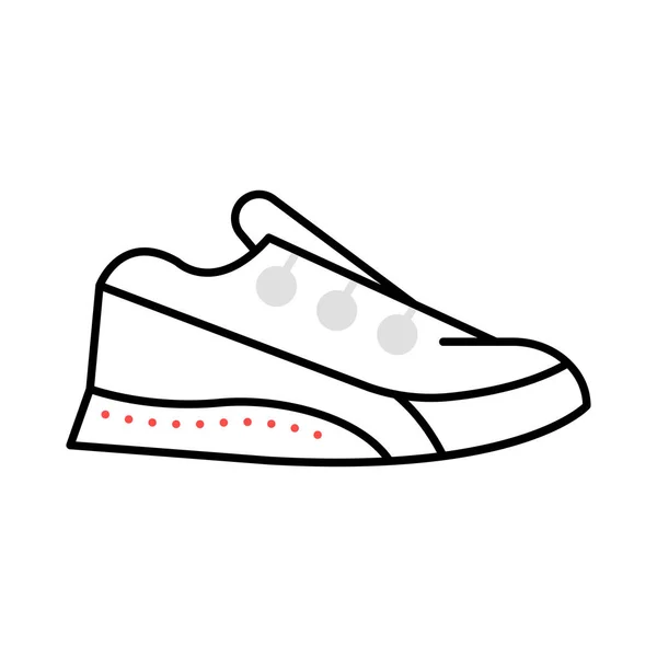 Sneaker Flat Ikonen Isolerad Vit Bakgrund Vektor Illustration — Stock vektor