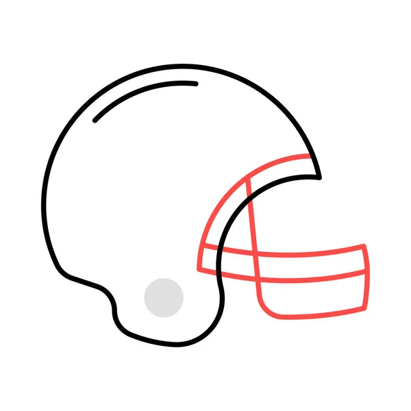 板球安全帽平面图标隔离在白色背景 — 图库矢量图片