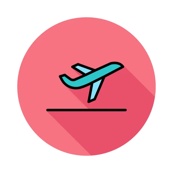 Despegue Avión Plano Icono Vector Ilustración — Vector de stock