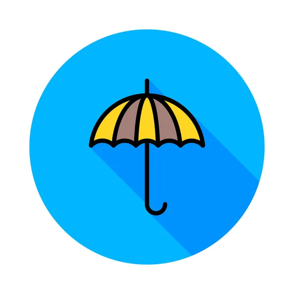 Rain Umbrella Flat Icon Vector Illustration — Stock Vector