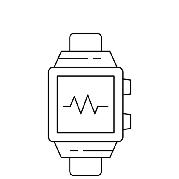 Reloj Pulsera Con Pulsos Signo Icono Plano Aislado Sobre Fondo — Vector de stock