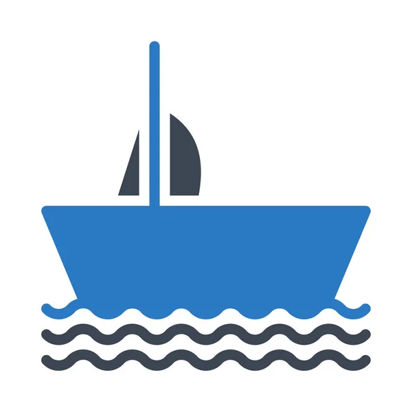 Yachtflach Symbol Vektor Illustration Kreuzfahrtkonzept — Stockvektor