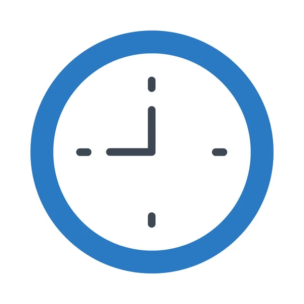 Ícone Plano Relógio Parede Vetor Ilustração — Vetor de Stock