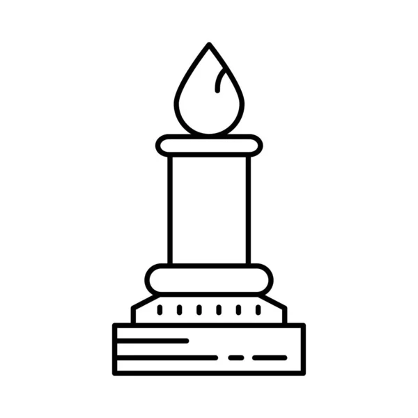 Меморіальна Свічка Плоска Ікона Ізольована Білому Тлі Вектор Ілюстрація — стоковий вектор