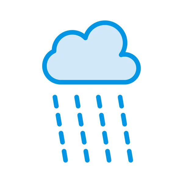 Regen Wolk Platte Pictogram Vector Illustratie — Stockvector