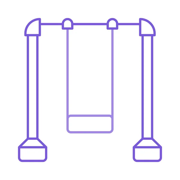 Parque Swing Icono Plano Aislado Sobre Fondo Blanco Vector Ilustración — Vector de stock