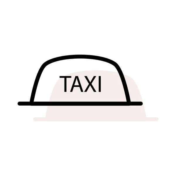 Taxi Auto Plat Pictogram Vector Illustratie — Stockvector