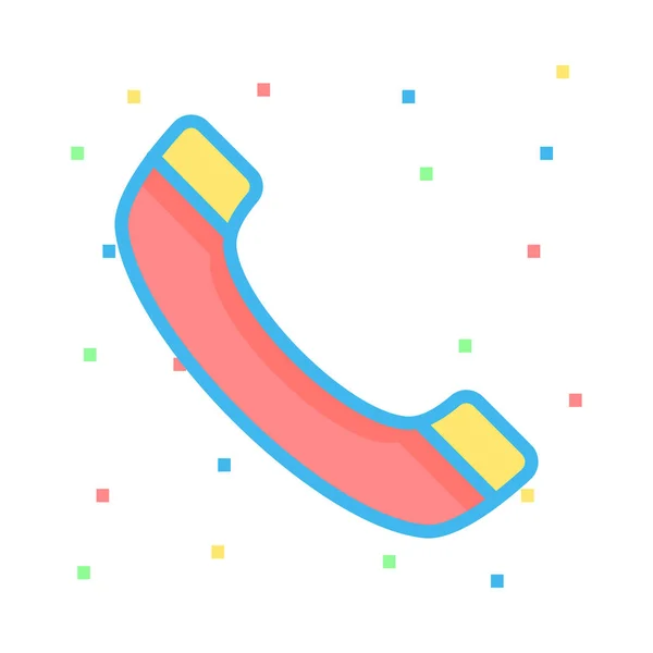 Дзвінок Приймач Телефон Плоский Значок Вектор Ілюстрація — стоковий вектор