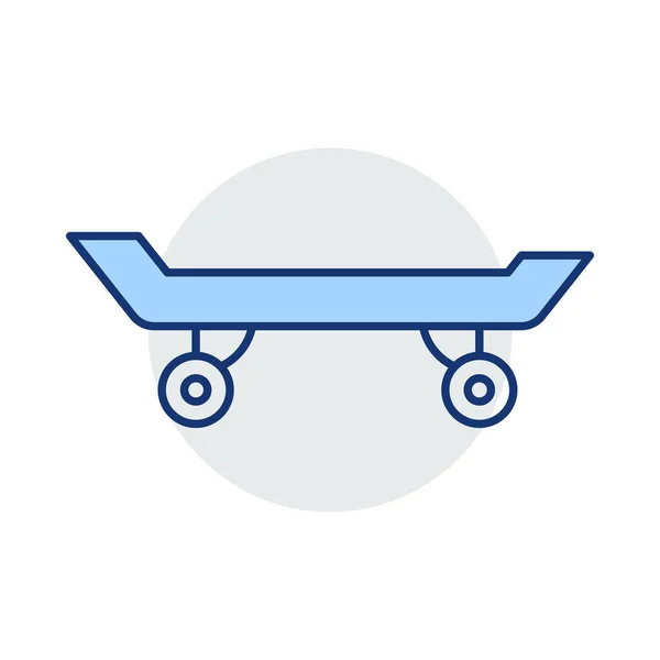 Skateboard Icono Plano Aislado Sobre Fondo Blanco Vector Ilustración — Vector de stock