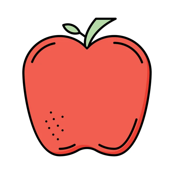 Pomme Fruit Plat Icône Vecteur Illustration — Image vectorielle