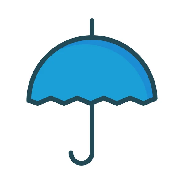 Rain Umbrella Flat Icon Vector Illustration — Stock Vector