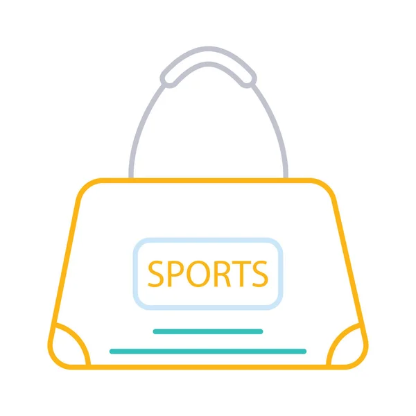 Sport Bag Flat Icon Isolated White Background Vector Illustration — Stock Vector