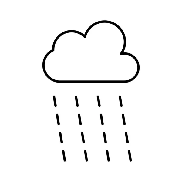 Pioggia Nube Meteo Vettoriale Colore Icona — Vettoriale Stock