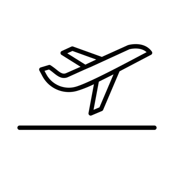 Icona Piatta Dell Aeroplano Decollo Vettore Illustrazione — Vettoriale Stock