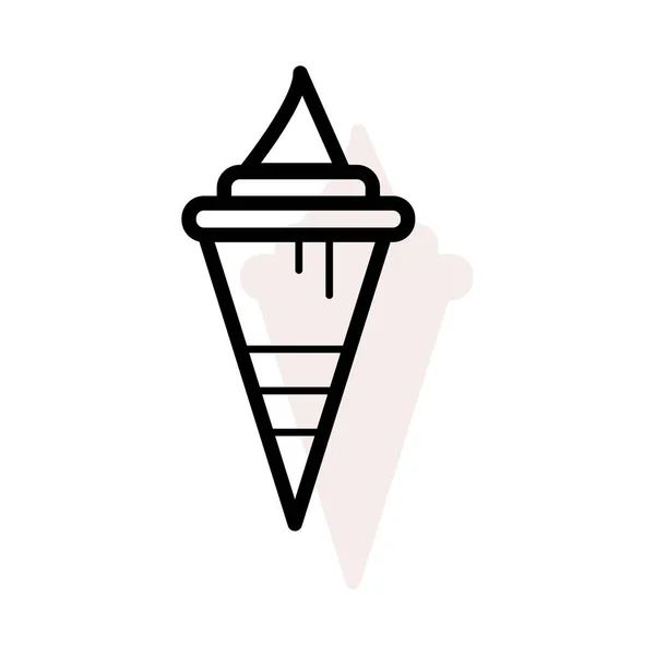 Cono Helado Web Vector Icono — Archivo Imágenes Vectoriales