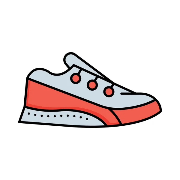 Sneaker Flat Icon Isolated White Background Vector Illustration — Stock Vector