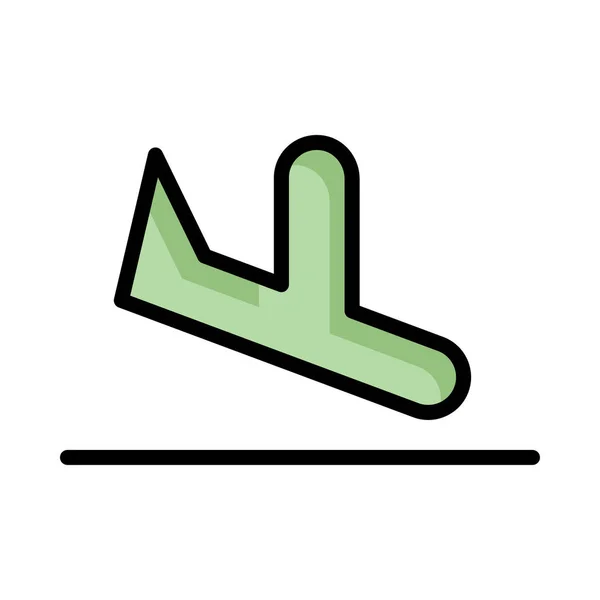 Landing Airplane Flat Icon Vector Illustration — Stock Vector