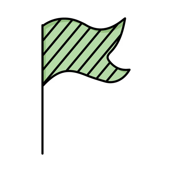 Fahne Schwenkend Flaches Symbol Isoliert Auf Weißem Hintergrund Vektor Illustration — Stockvektor