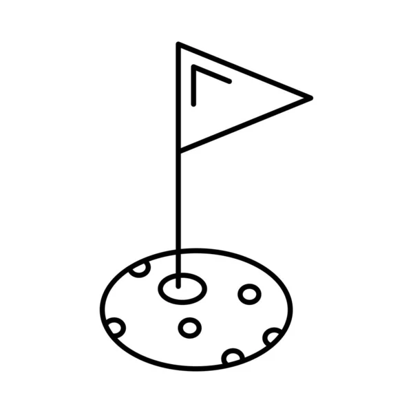 Golffahne Flaches Symbol Isoliert Auf Weißem Hintergrund Vektor Illustration — Stockvektor