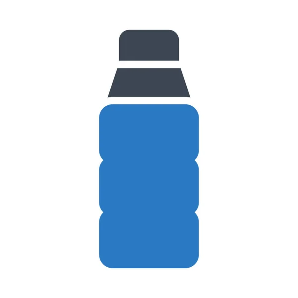Kunststoff Wasserflasche Flaches Symbol Vektor Illustration — Stockvektor