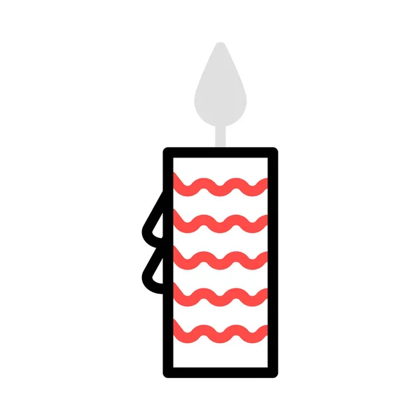 Candle Flame Flat Icon Isolated White Background Vector Illustration — Stock Vector