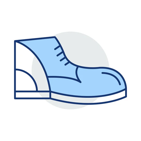 Sneaker Flat Ikonen Isolerad Vit Bakgrund Vektor Illustration — Stock vektor