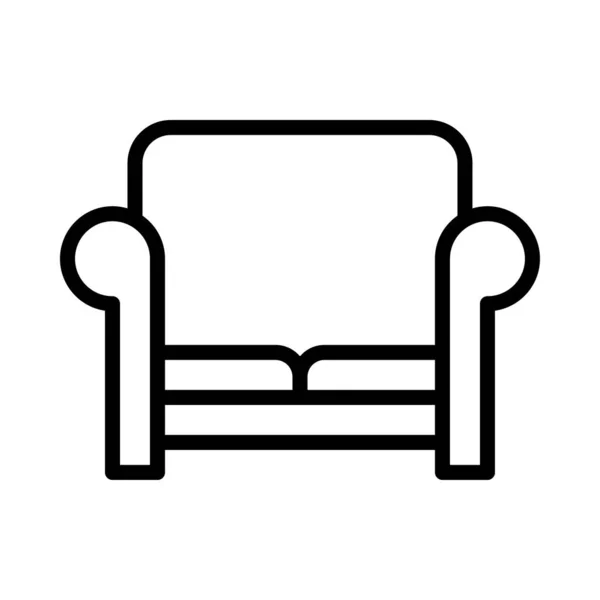 Sofa Platte Pictogram Vector Illustratie — Stockvector