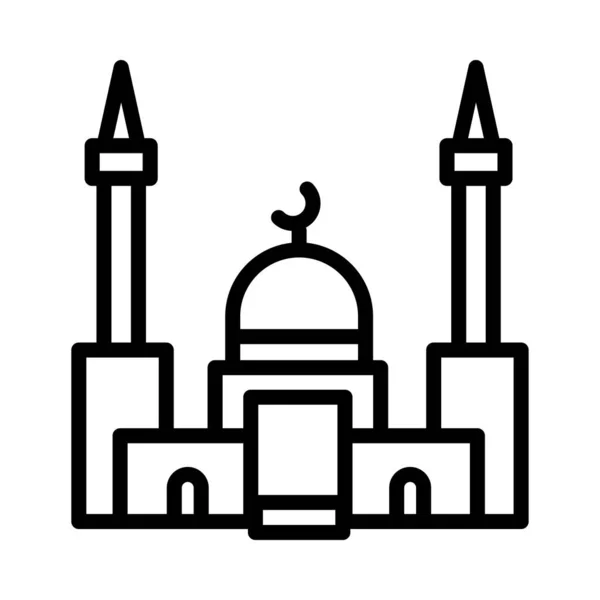 Islamitische Gebed Moskee Platte Pictogram Vector Illustratie — Stockvector