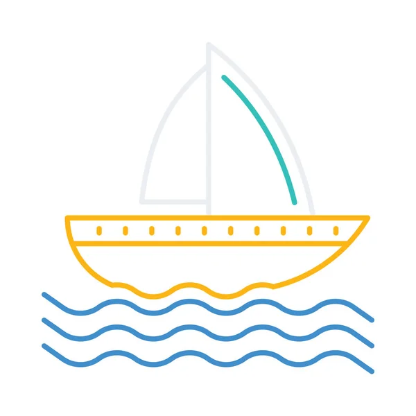 Yachtflach Symbol Vektor Illustration Kreuzfahrtkonzept — Stockvektor