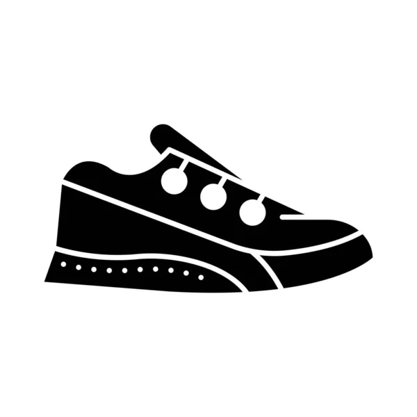 Sneaker Flat Ikonen Isolerad Vit Bakgrund Vektor Illustration — Stock vektor