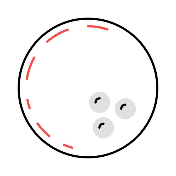 Palla Bowling Icona Piatta Isolato Sfondo Bianco Vettore Illustrazione — Vettoriale Stock