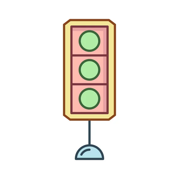 Traffic Light Flat Icon Isolated White Background Vector Illustration — Stock Vector