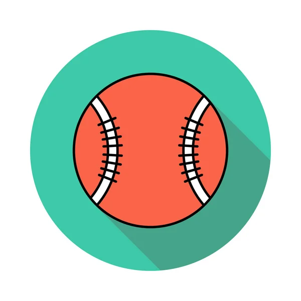 Bola Softbol Icono Plano Aislado Sobre Fondo Blanco Vector Ilustración — Vector de stock