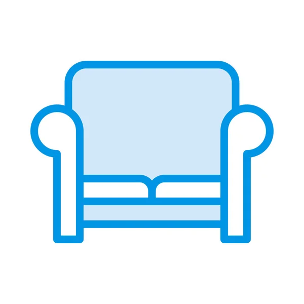 Sofa Platte Pictogram Vector Illustratie — Stockvector