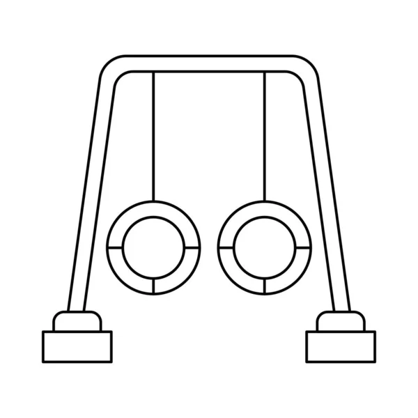 Parku Swing Ploché Ikony Izolovaných Bílém Pozadí Vektor Ilustrace — Stockový vektor
