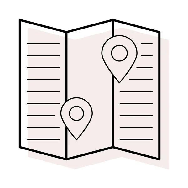 Location Pins Map Flat Icon Vector Illustration — Stock Vector