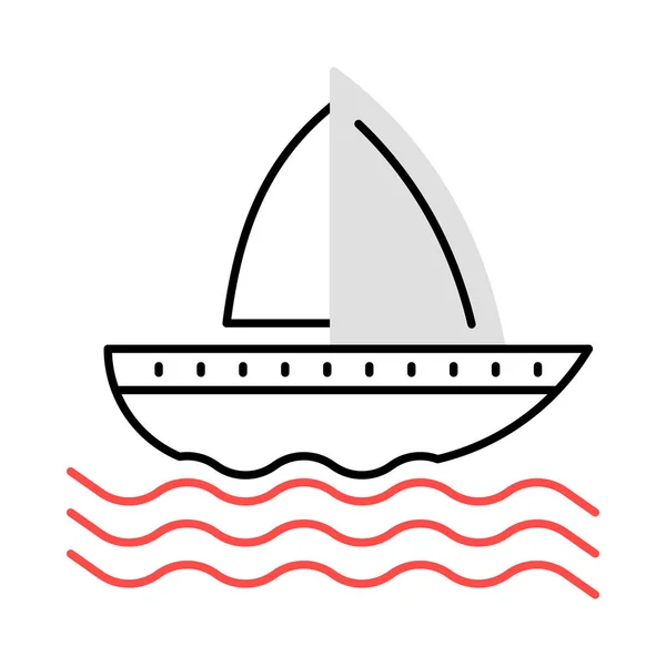 Yachtflach Symbol Vektor Illustration Kreuzfahrtkonzept — Stockvektor