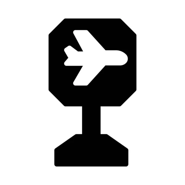 Letiště Tabulkou Ploché Ikony Vektorová Ilustrace — Stockový vektor