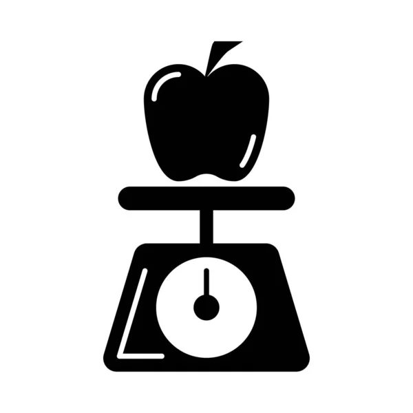 Яблуко Вагометрі Плоский Значок Вектор Ілюстрація — стоковий вектор