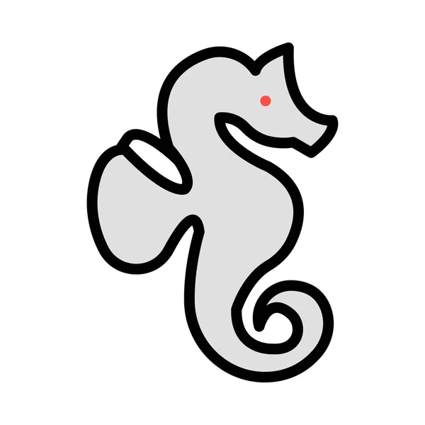 Seepferdchen Flaches Symbol Vektor Illustration — Stockvektor