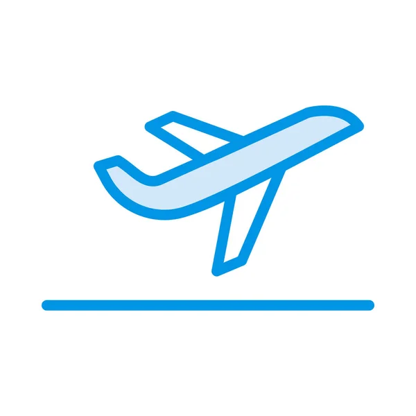 Start Flugzeug Flaches Symbol Vektor Illustration — Stockvektor