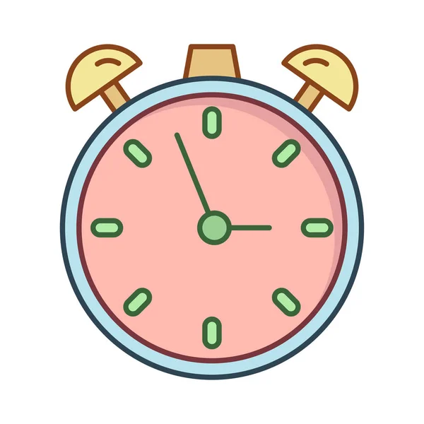 Alarm Clock Flat Icon Vector Illustration — Stock Vector