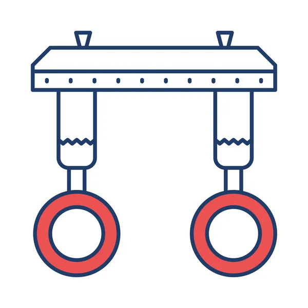 Gymnastiska Ring Flat Ikonen Isolerad Vit Bakgrund Vektor Illustration — Stock vektor