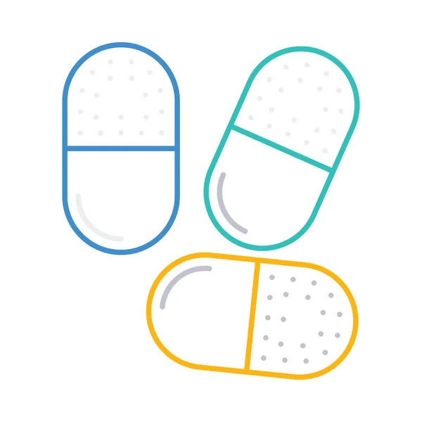Pills Flat Icon Isolated White Background Vector Illustration — Stock Vector