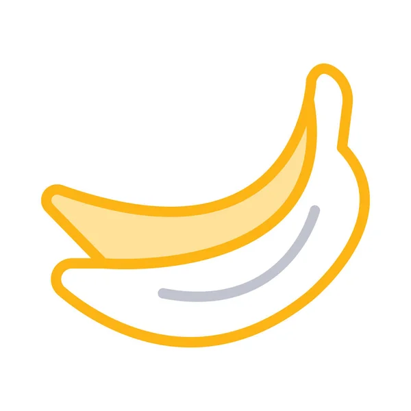 Banán Lapos Ikon Vektor Ábra — Stock Vector
